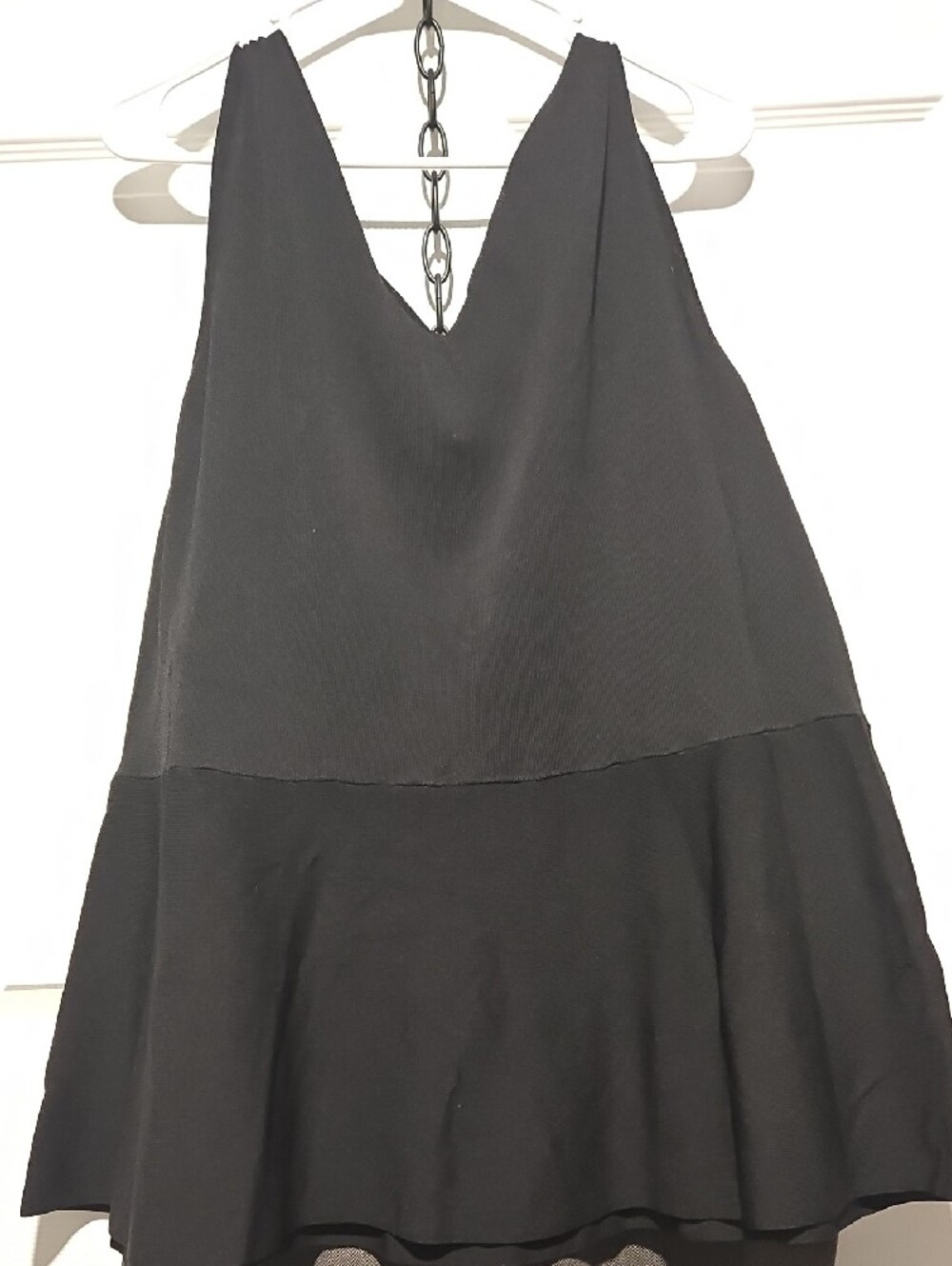 Lane Bryant Black Peplum Tank with Gold Zip - Picture 5 of 5